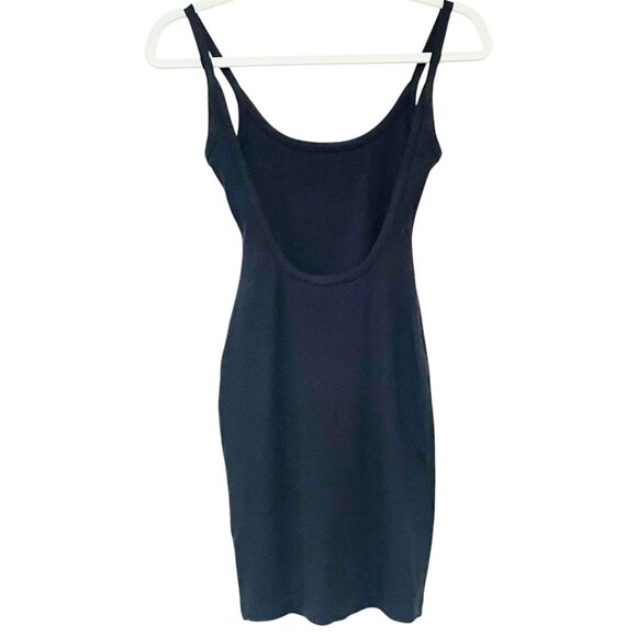 Women's All Things Golden Black The Lux Rib Low Back Mini Sleeveless Dress XS - Picture 4 of 11